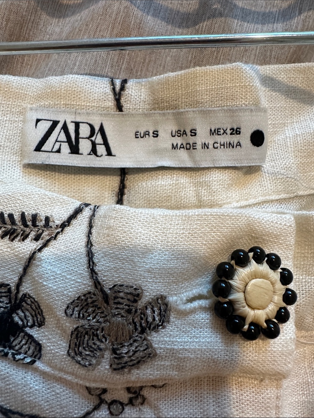 Matching Top & Skirt Set with Black Floral Embroidery - Picture 2 of 11
